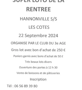 22 septembre ouverture des portes à 12h30