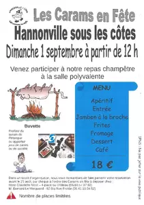 Repas Champêtre dimanche 1 septembre à partir de 12h 